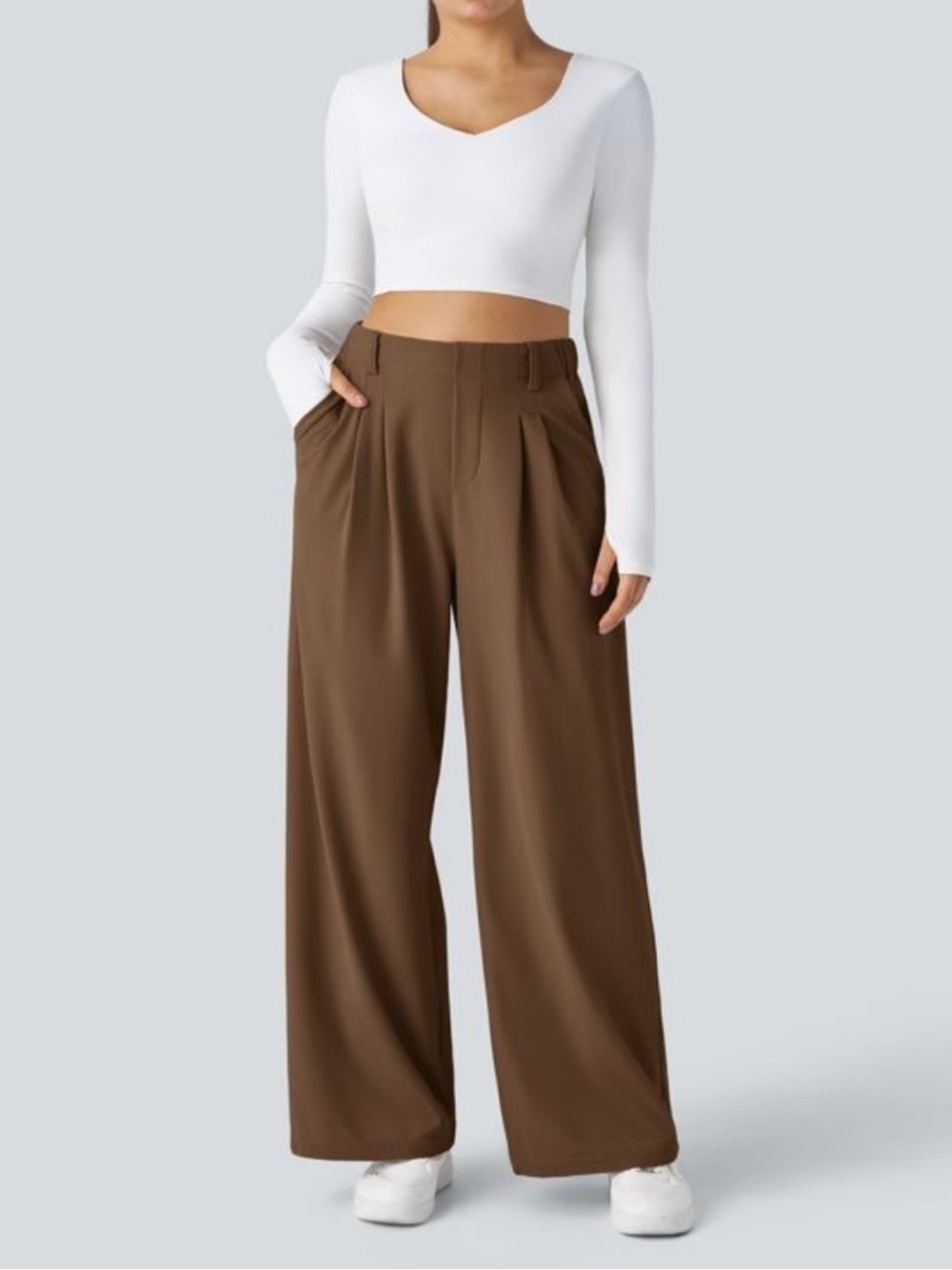 Halara Flex™ High Waisted Pocket Wide Leg Waffle Work Pants- Size XL
